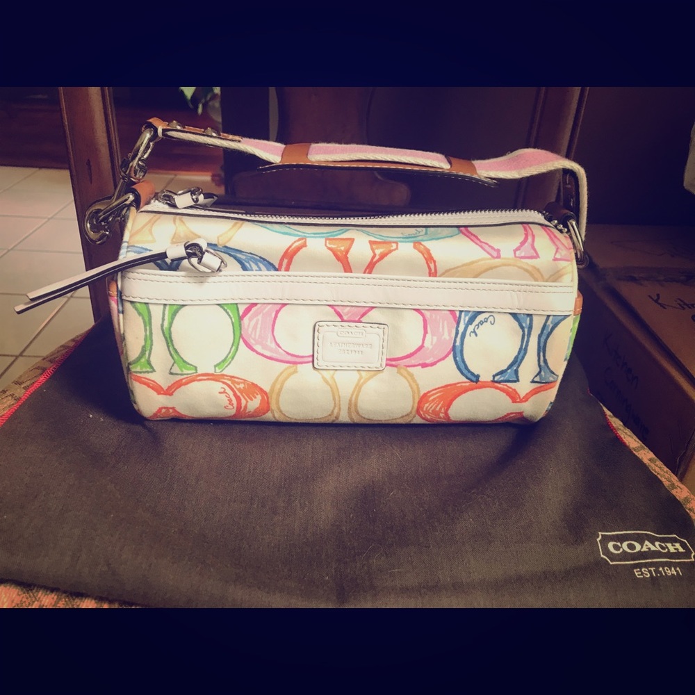 Vintage Coach Scribble Barrel Bag